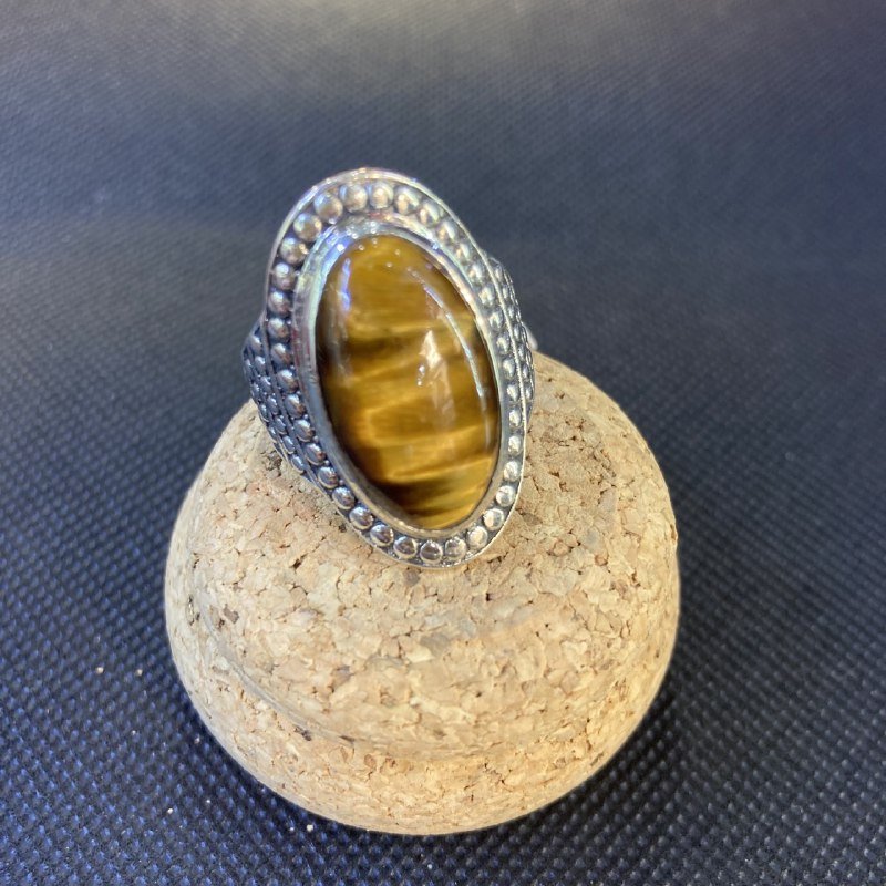 Anello con pietra naturale ovale - immagine 3