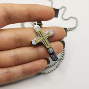 Collana in Accaio con Croce Bicolor