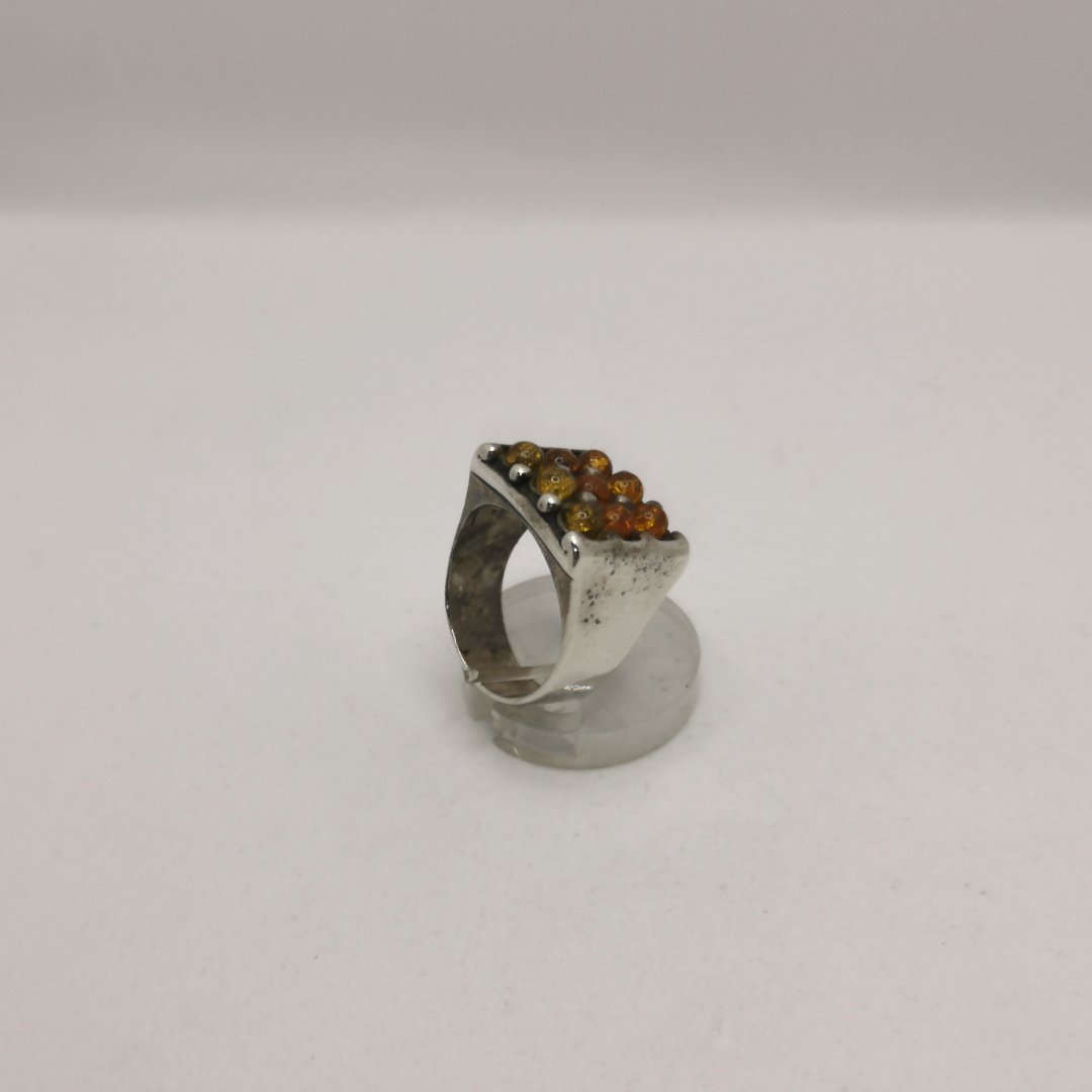 Anello Tris di Luce con Ambra Baltica Multicolor e Argento - immagine 2