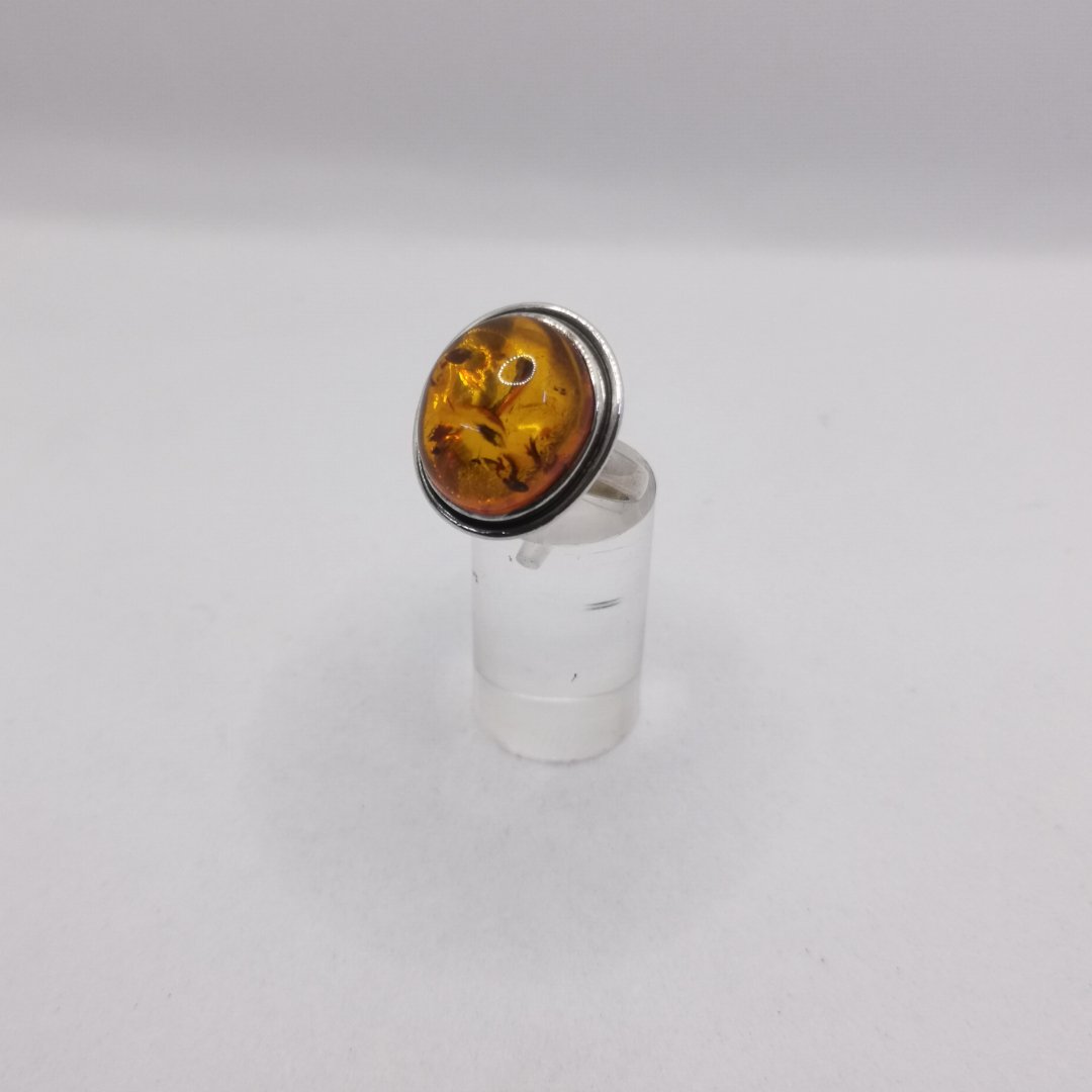 Anello in Argento con Sfera di Ambra Baltica - immagine 3
