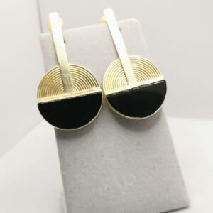 Orecchini banjo con Agata in Ottone Placcato