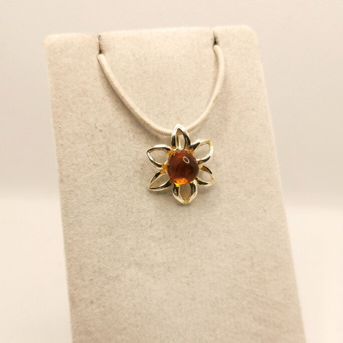 Amber Flower Pendant - immagine 3