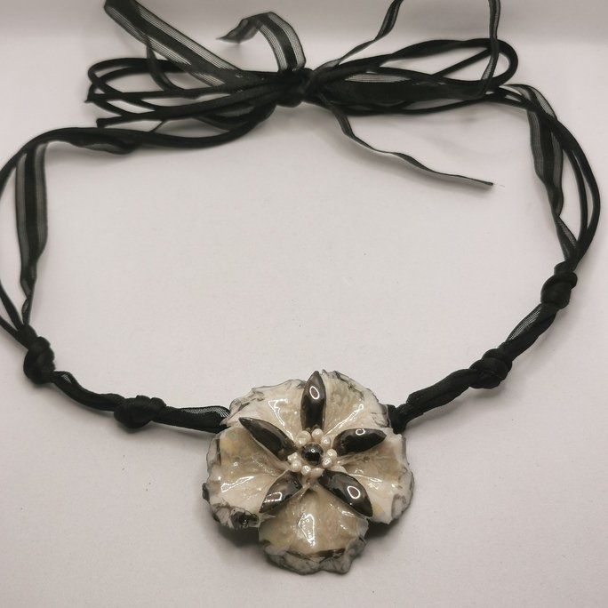 Ceramic - Black Flower