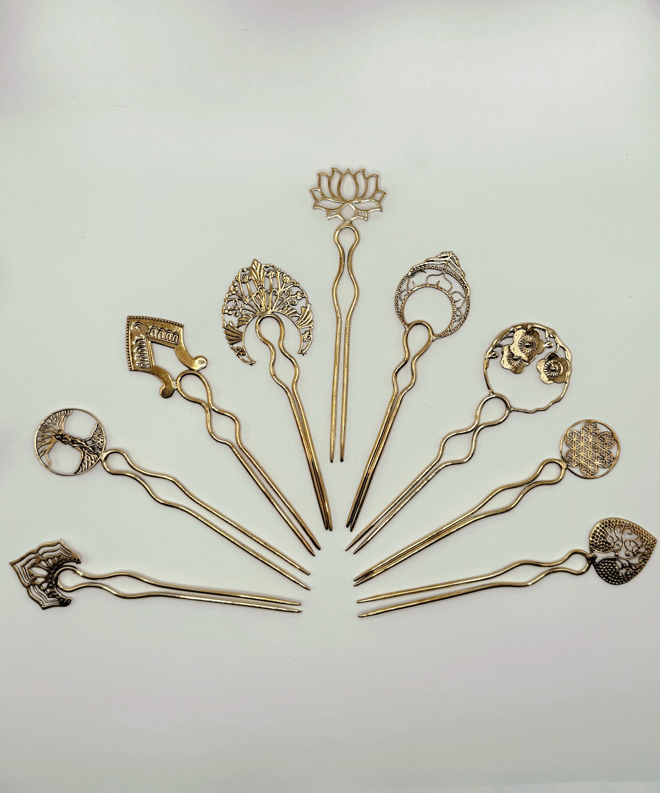 Spilloni Fermacapelli ottone