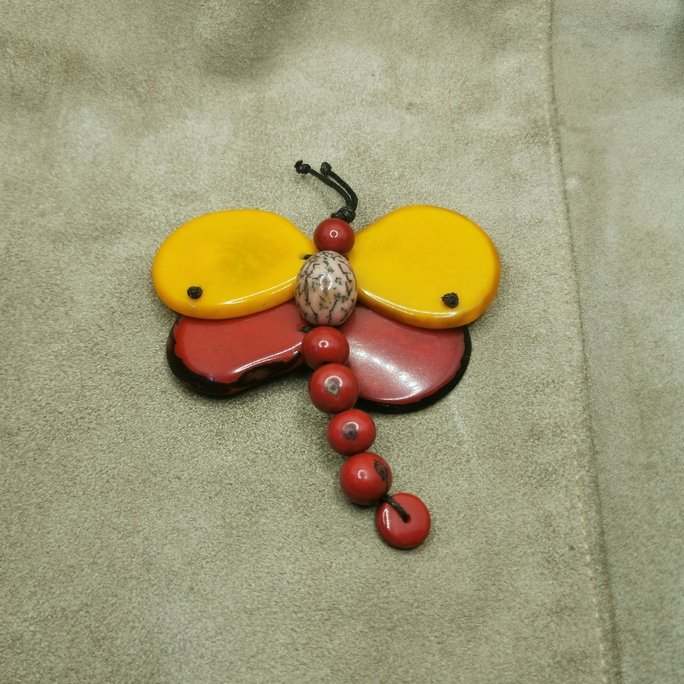 Spilla in avorio vegetale - immagine 5