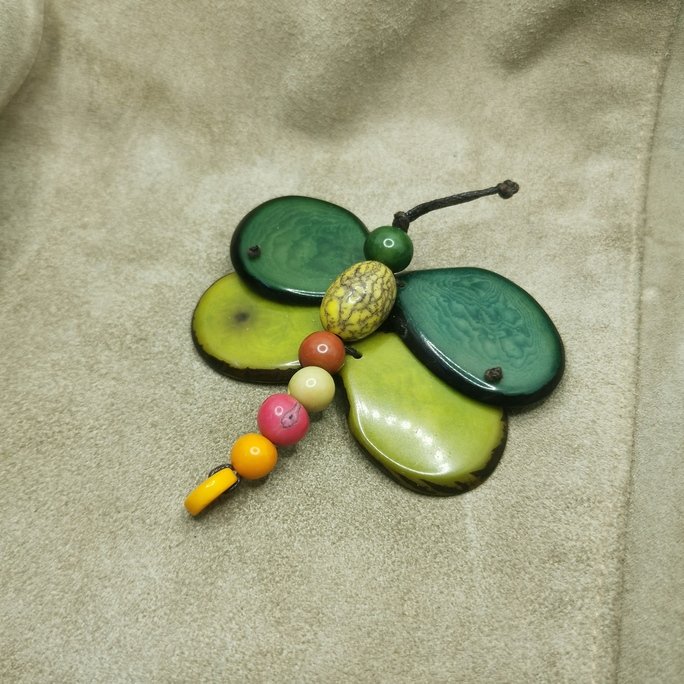 Spilla in avorio vegetale - immagine 2