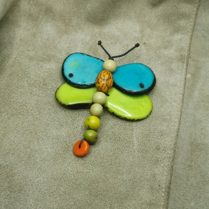 Spilla in avorio vegetale - immagine 6