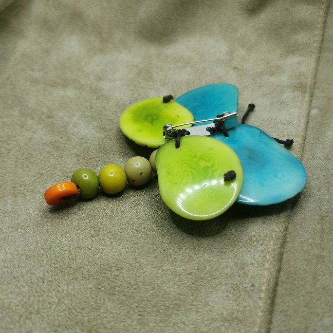 Spilla in avorio vegetale - immagine 7