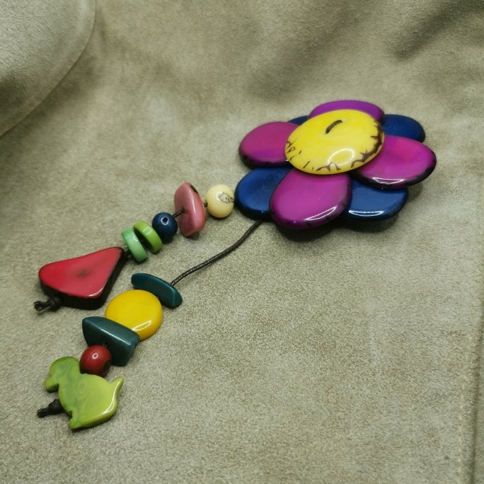 Spilla in avorio vegetale - immagine 3