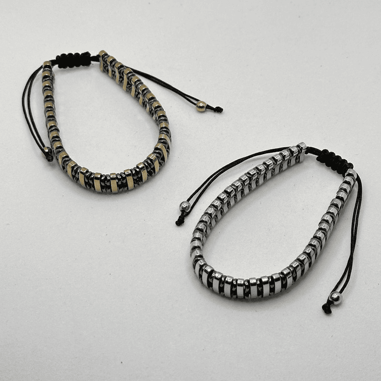 Bracciale ematite punto e linea - immagine 2