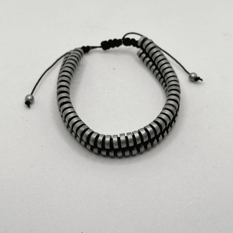 Bracciale ematite double disk - immagine 2