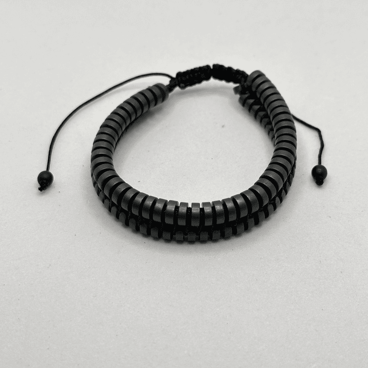 Bracciale ematite double disk - immagine 3