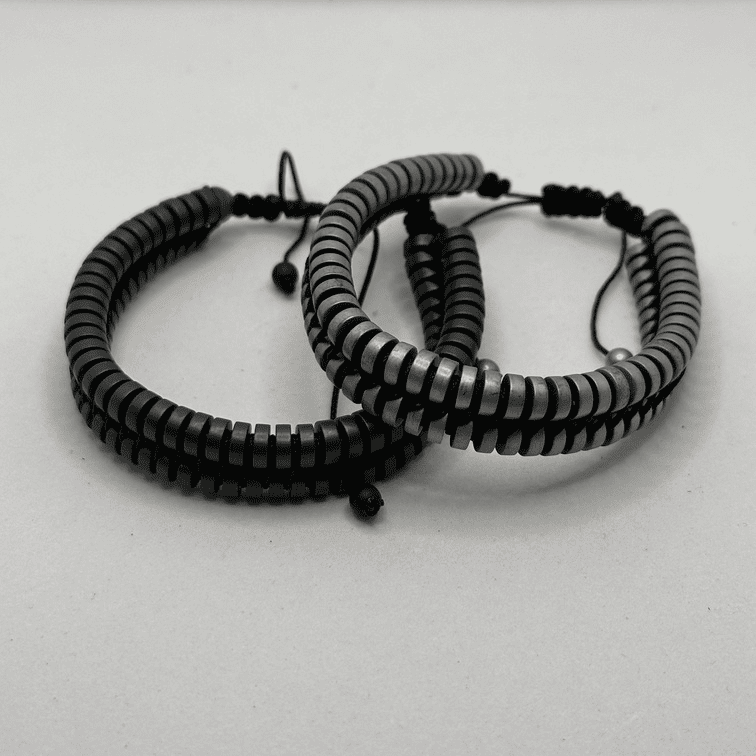 Bracciale ematite double disk