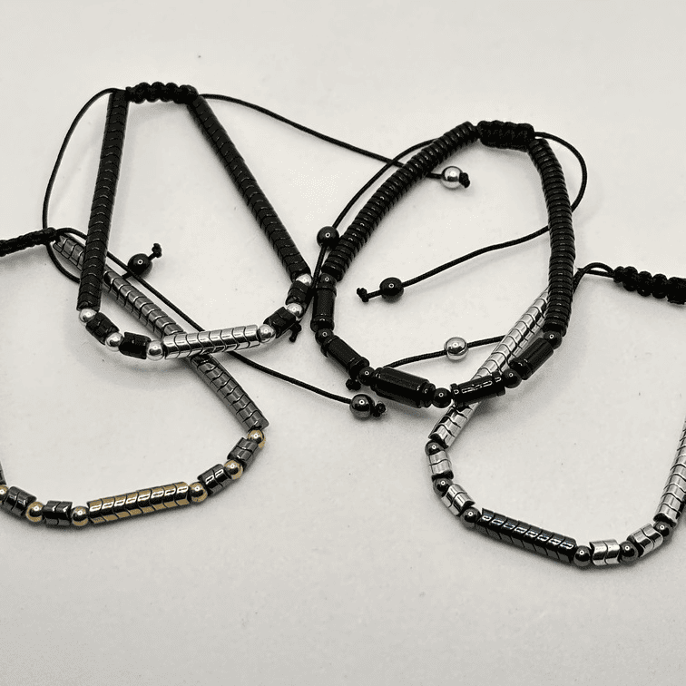 Bracciale ematite e onice - immagine 2