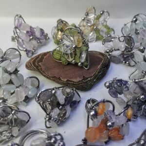 Anello in Argento con Grappolo di Pietre Naturali