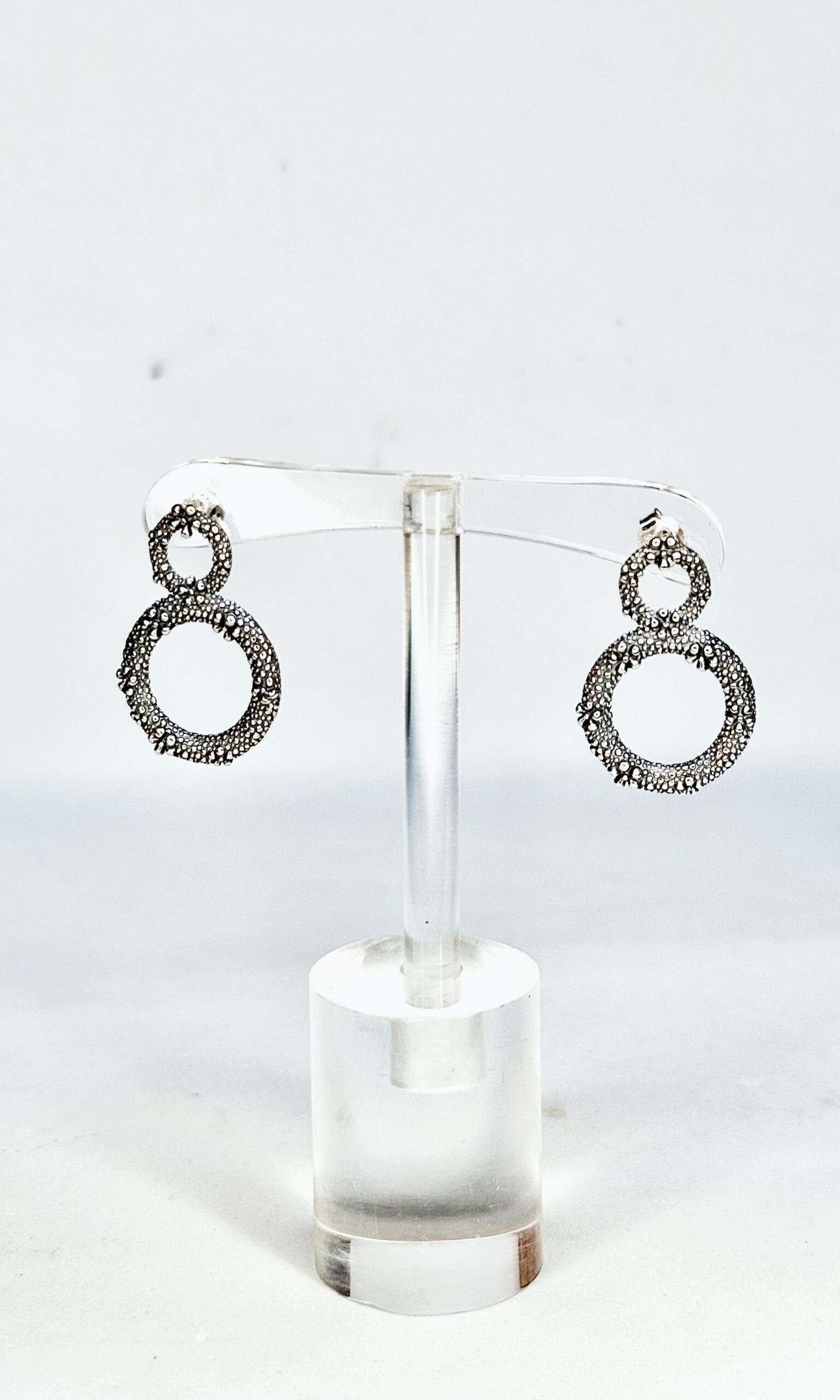 Orecchini doppio cerchio zigrinati