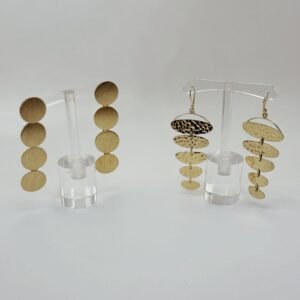 Orecchini Pendenti Astri Ottone, Design Celestiale Geometrico