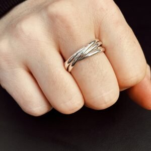 Anello Argento 925 Cinque Fili Intrecciati