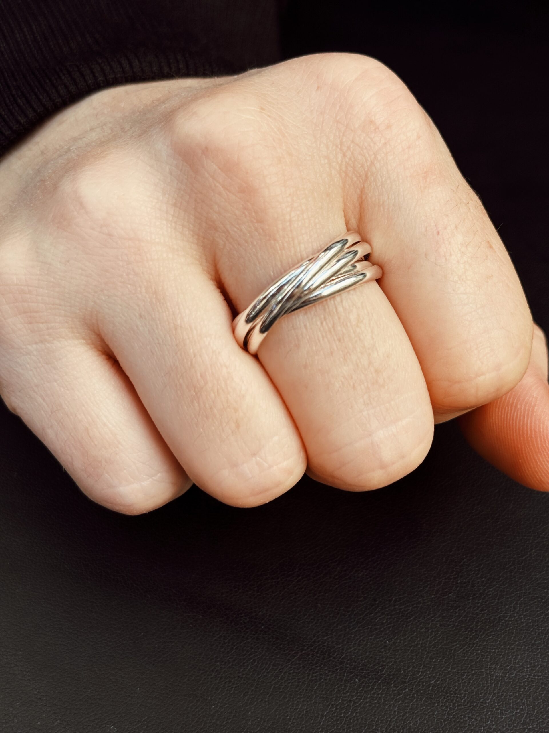 Anello Argento 925 Cinque Fili Intrecciati