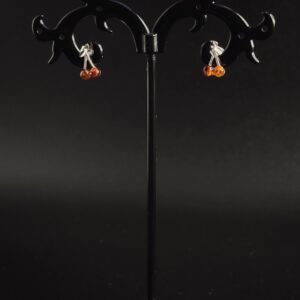 Orecchini Lobo con Ciliegie Argento 925 Ambra Cognac