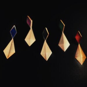 Orecchini Pendenti Cristalli di Boemia Ottone Placcato Oro 24K e Agata