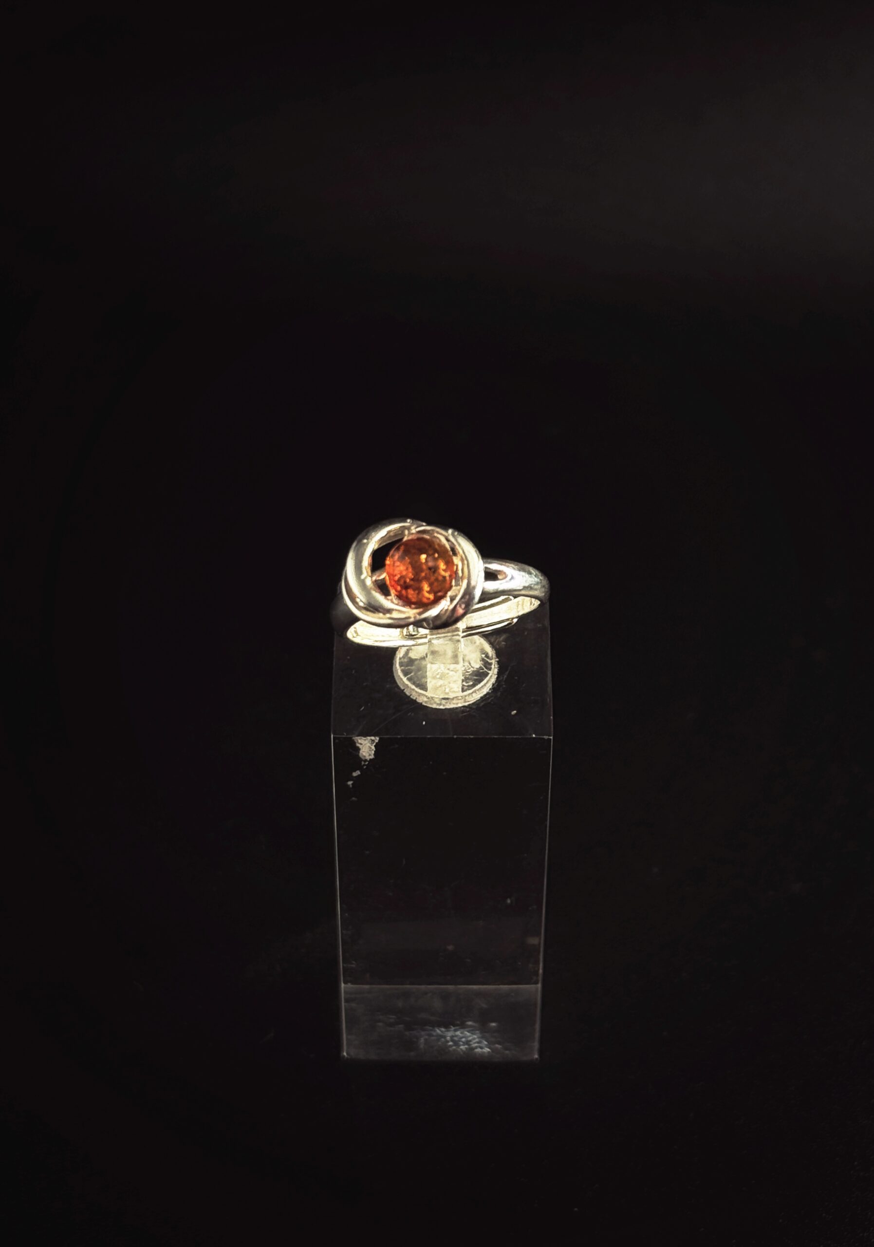Anello Argento 925 Ambra Cognac Orbita