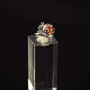 Anello Coccinella Argento 925 Ambra Baltica