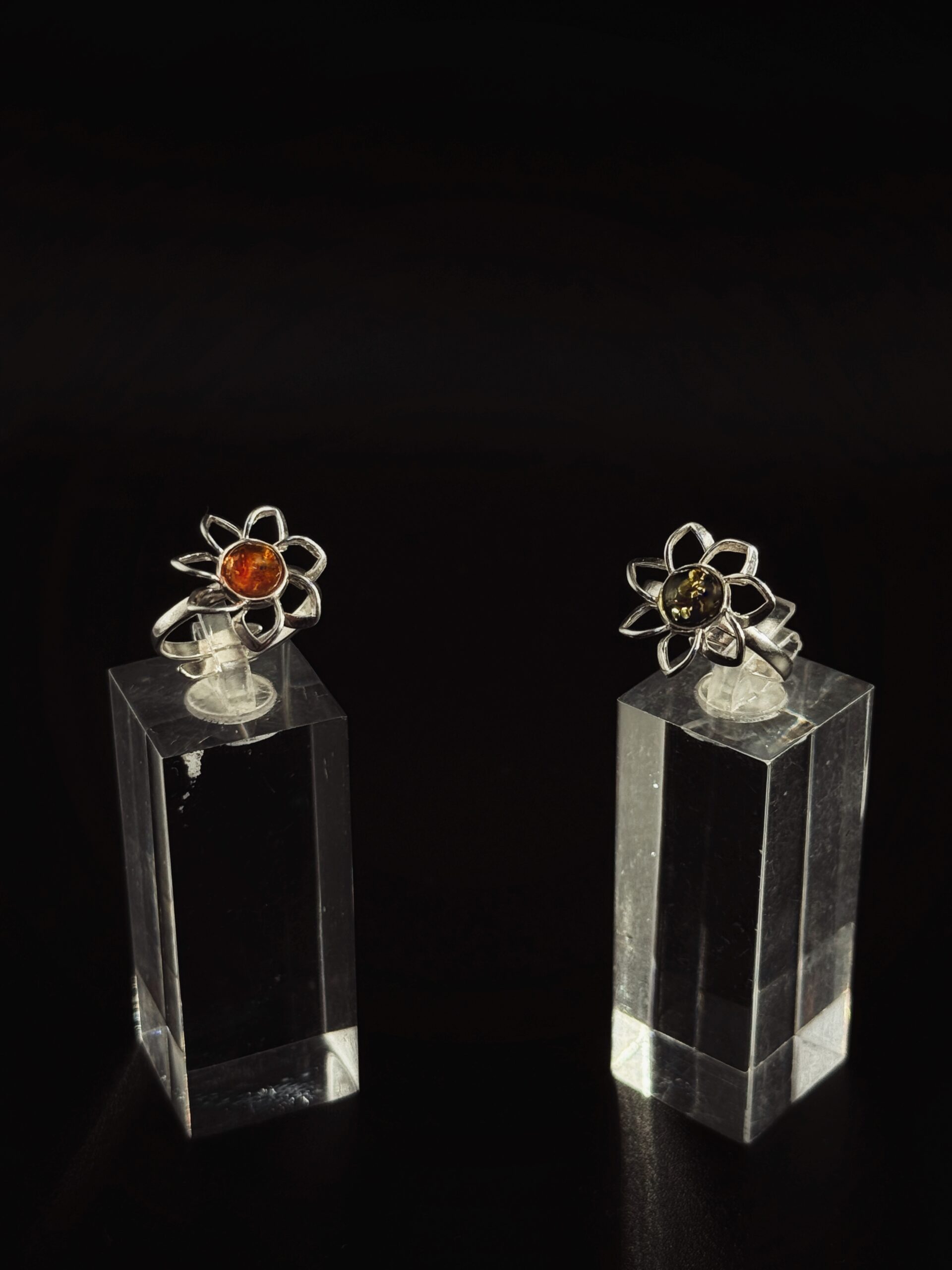 Anello Margherita Argento 925 Ambra Baltica