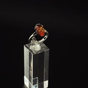 Anello Edera Argento 925 Ambra Baltica
