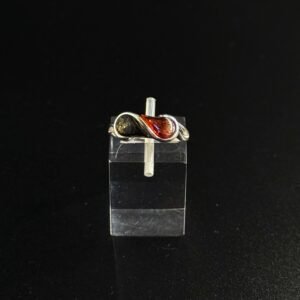 Anello Infinito Bicolor Ambra Baltica e Argento 925