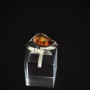 Anello Seme Argento 925 Ambra Baltica