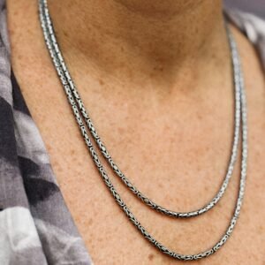 Collana Snake lavorazione Bizantina intrecciata in Argento