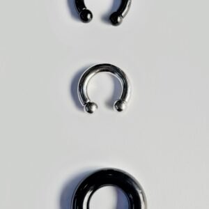 Circular Barbell Doppia Sfera Peso per Lobi in Acciaio 316L