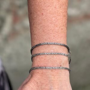 Bracciale Snake Maglia Bizantina Quadrata in Argento 3mm